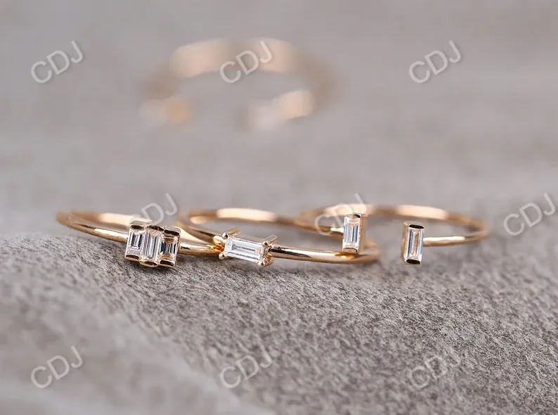 0.14 CTW Baguette Lab Grown Diamond Engagement Ring
