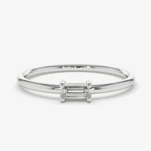 0.14 CTW Baguette Lab Grown Diamond Engagement Ring