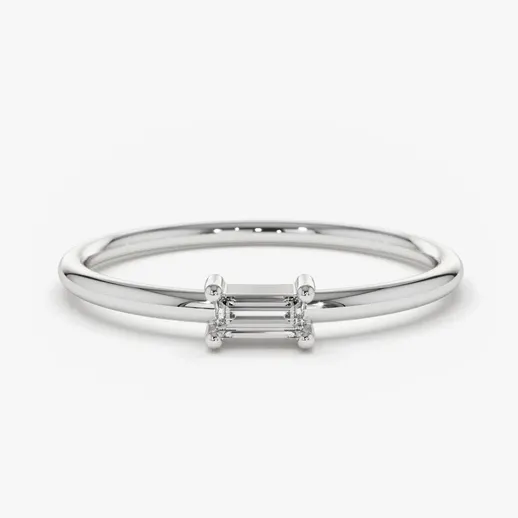 0.14 CTW Baguette Lab Grown Diamond Engagement Ring