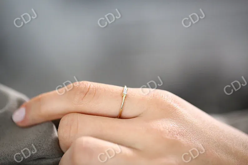 0.14 CTW Baguette Lab Grown Diamond Engagement Ring