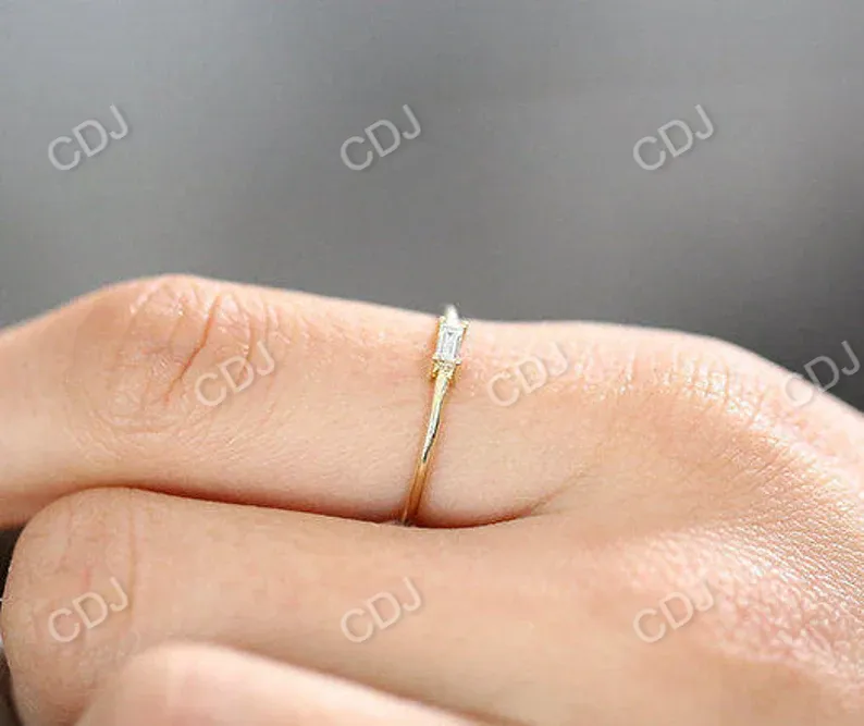 0.14 CTW Baguette Lab Grown Diamond Engagement Ring