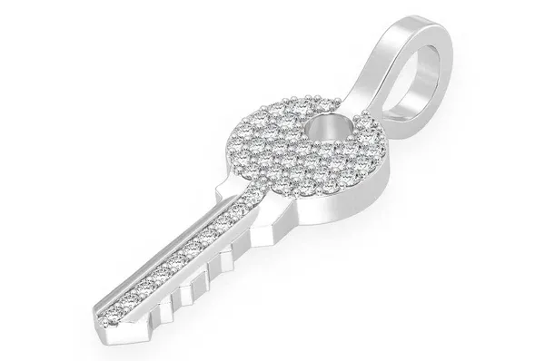 0.15CTW Key Diamond Pendant