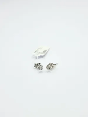 .06 CTW Stud Diamond Earrings 14K White Gold