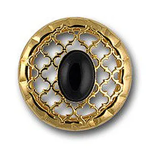 1 1/4" Filigree Gold Metal Button