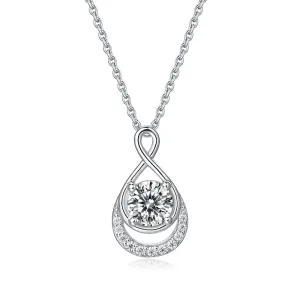 1 Ct Moissanite Diamond Infinity Pendant Necklace 925 Sterling Silver XMFN8150