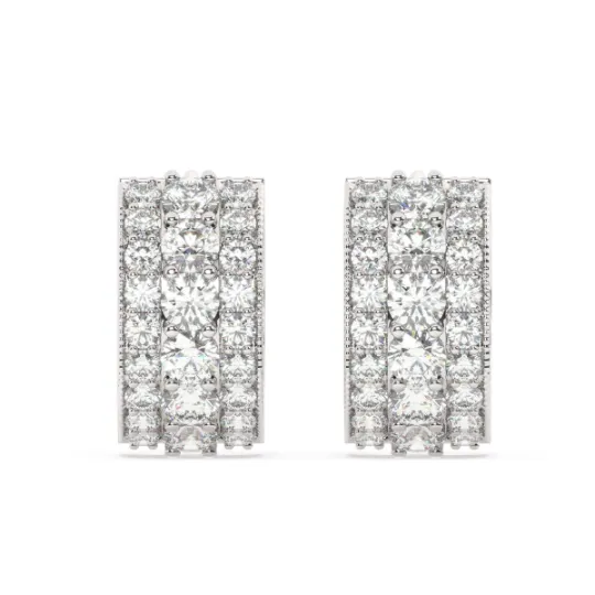 14k White Gold Diamond Earring