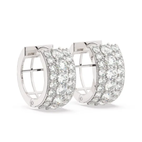 14k White Gold Diamond Earring