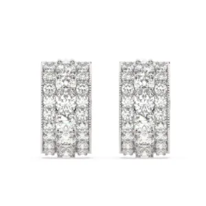 14k White Gold Diamond Earring