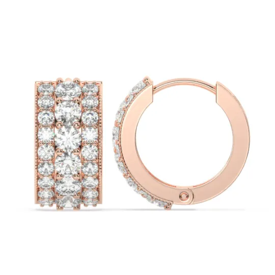 14k White Gold Diamond Earring
