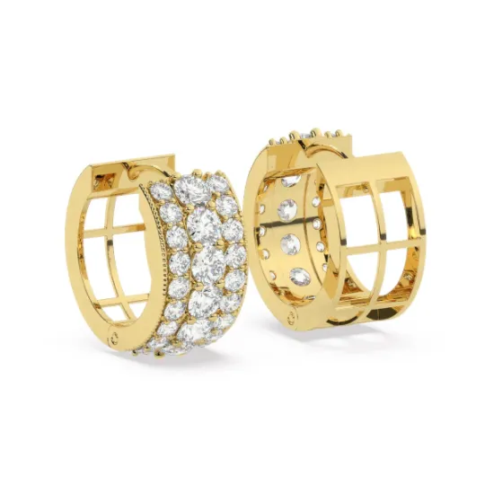 14k White Gold Diamond Earring