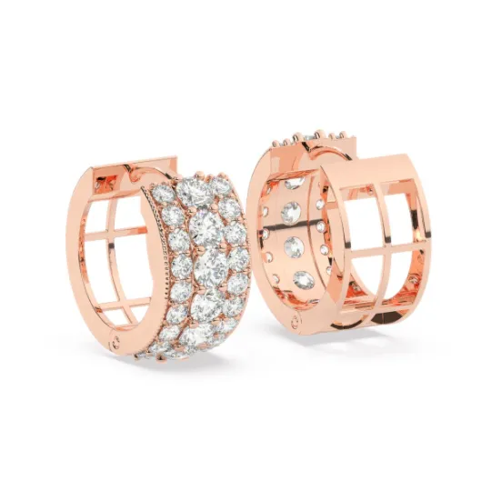 14k White Gold Diamond Earring