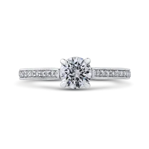 14K White Gold Round Diamond Classic Engagement Ring