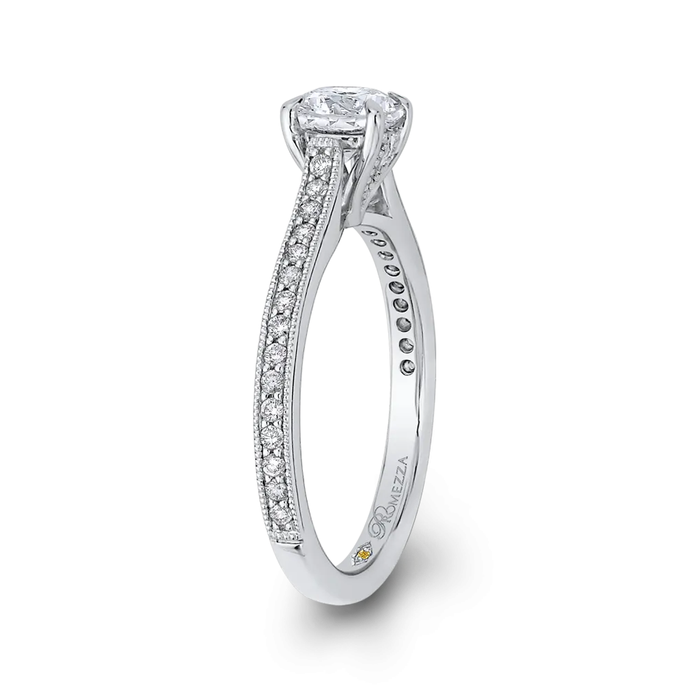 14K White Gold Round Diamond Classic Engagement Ring