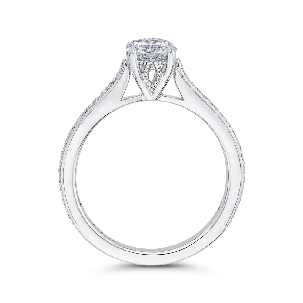 14K White Gold Round Diamond Classic Engagement Ring
