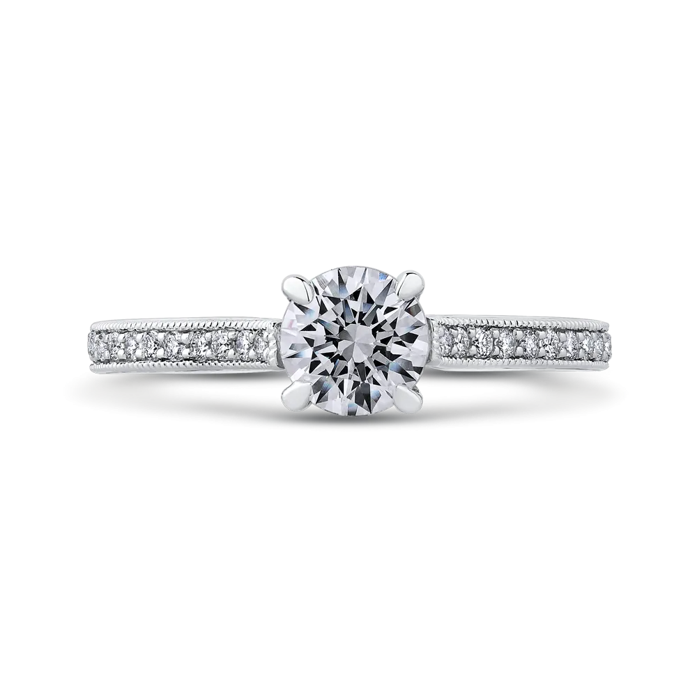 14K White Gold Round Diamond Classic Engagement Ring