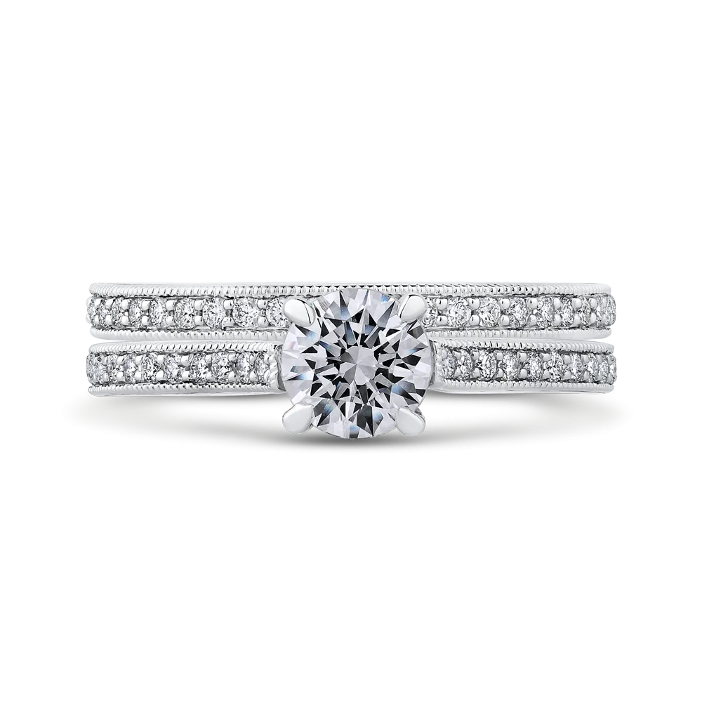 14K White Gold Round Diamond Classic Engagement Ring