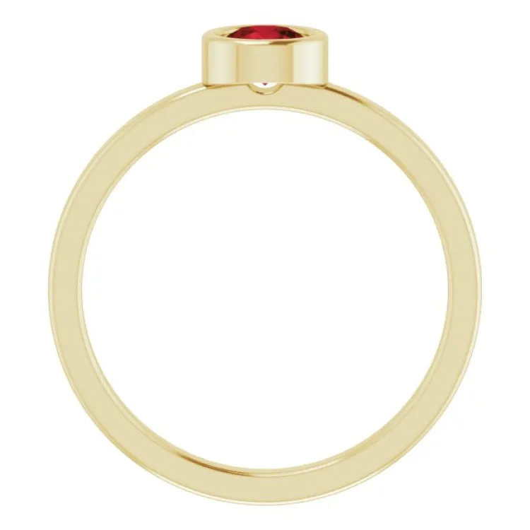14K Yellow 4.5 mm Natural Mozambique Garnet Ring