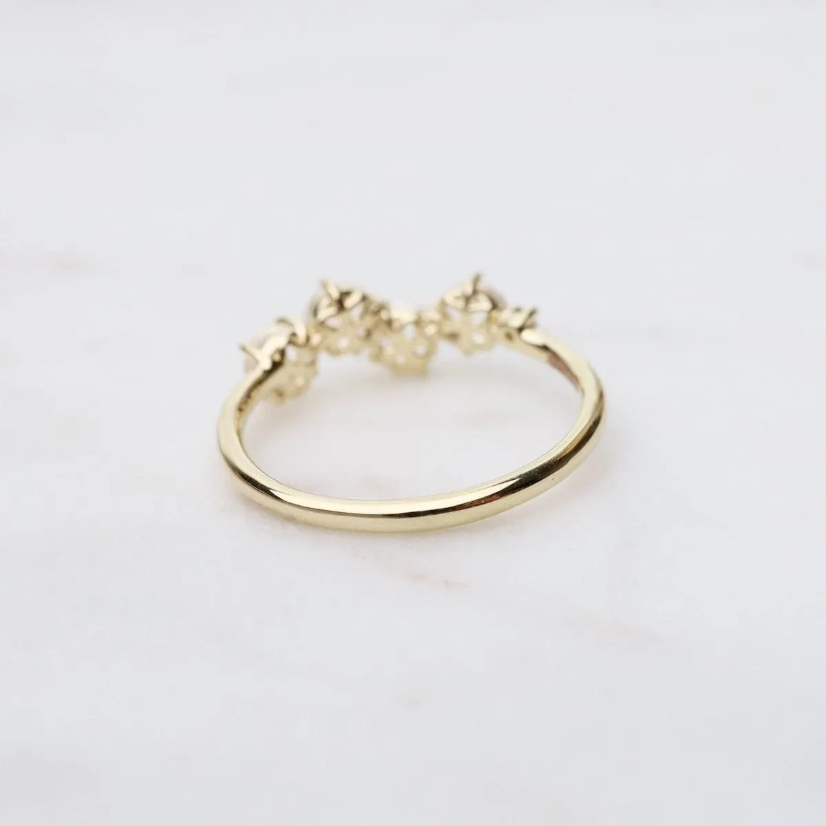 14k Yellow Gold 4mm Round White Topaz Ring
