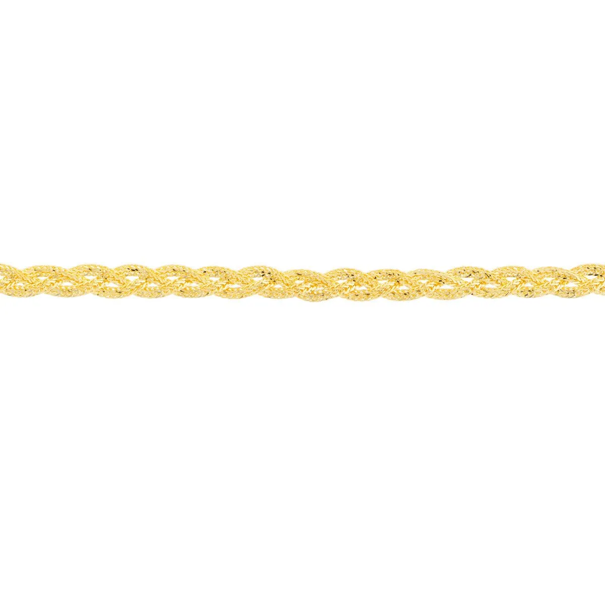 14K Yellow Gold Braided Foxtail Chain Anklet
