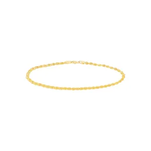 14K Yellow Gold Braided Foxtail Chain Anklet