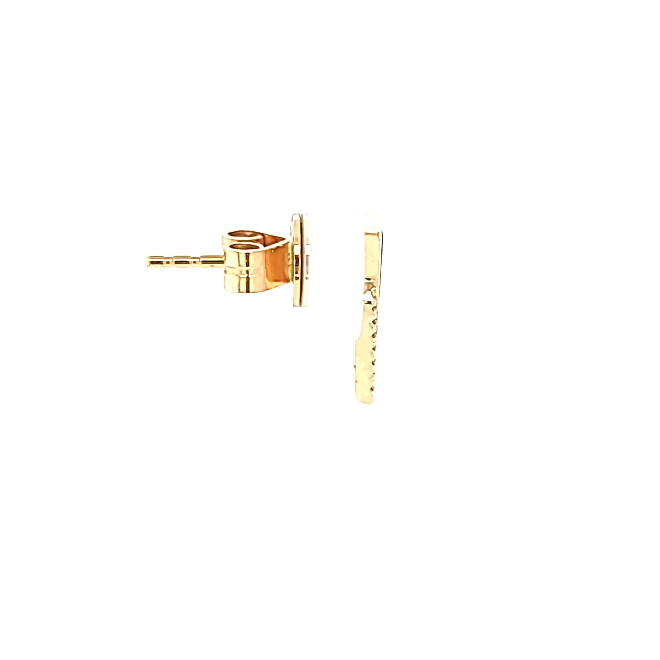 14k Yellow Gold Lapis & Diamond Arrow Stud Earrings (I7690)