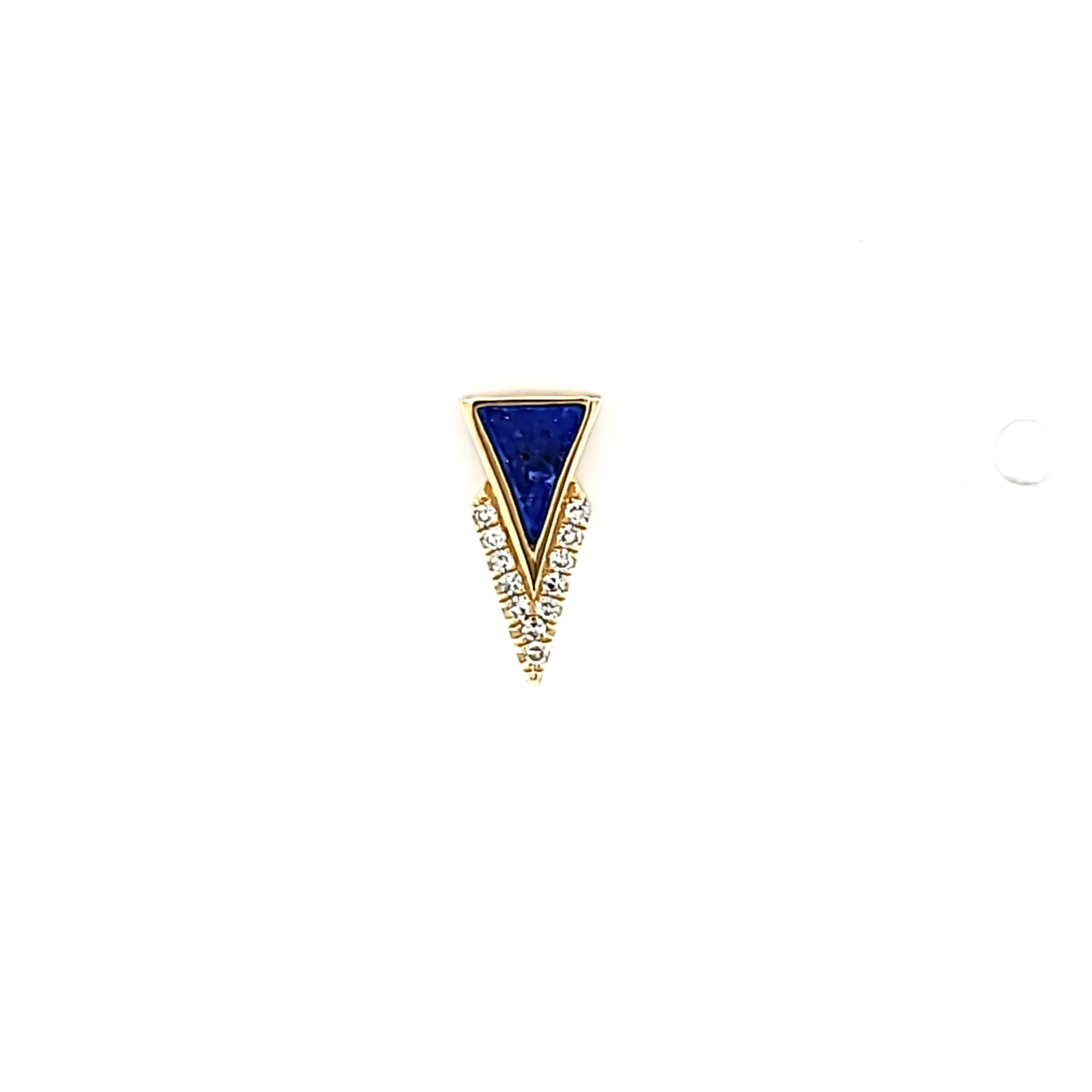 14k Yellow Gold Lapis & Diamond Arrow Stud Earrings (I7690)