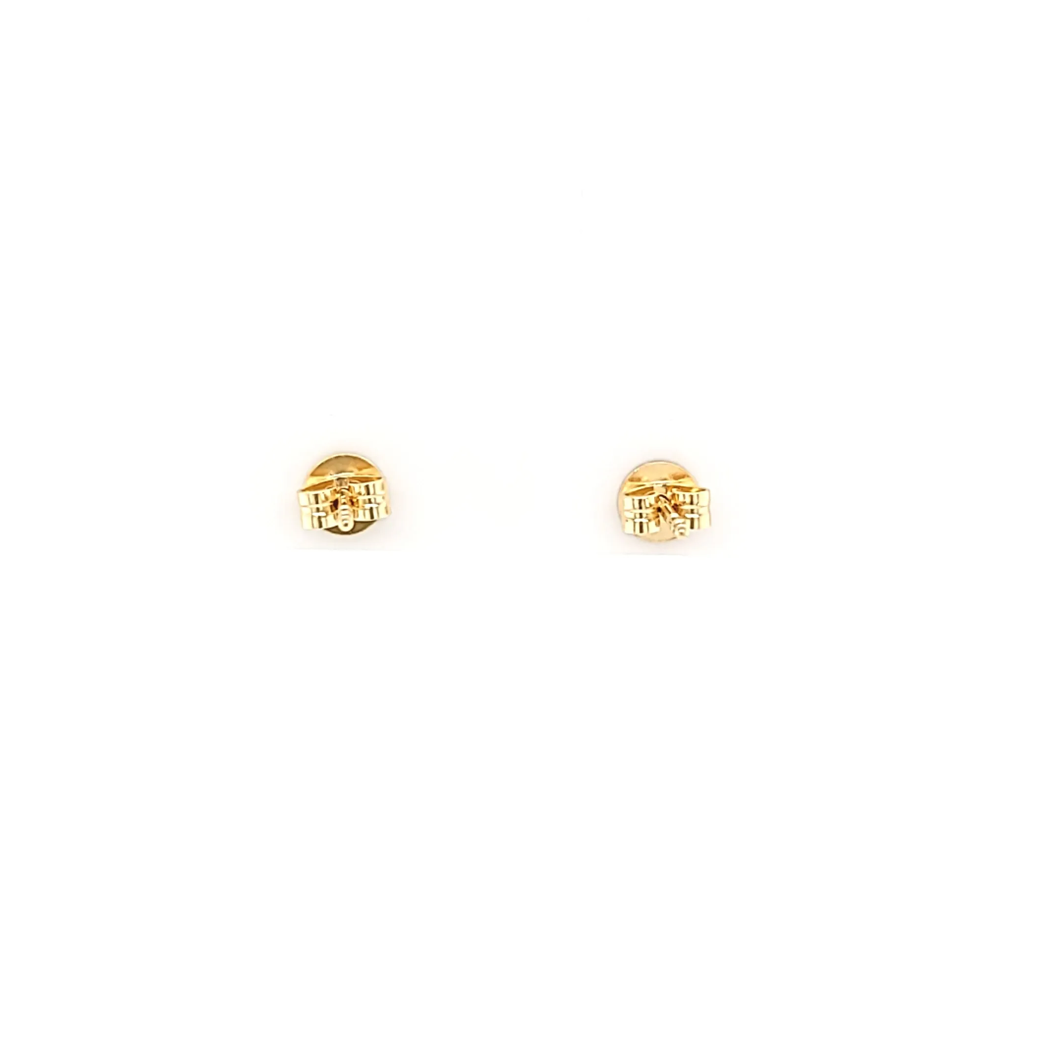 14k Yellow Gold Lapis & Diamond Petite Stud Earrings (I7739)
