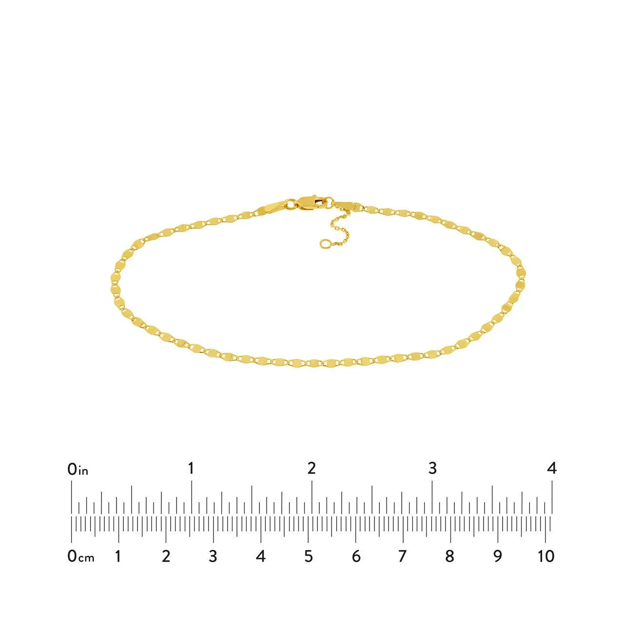 14K Yellow Gold Mirror Valentino Anklets