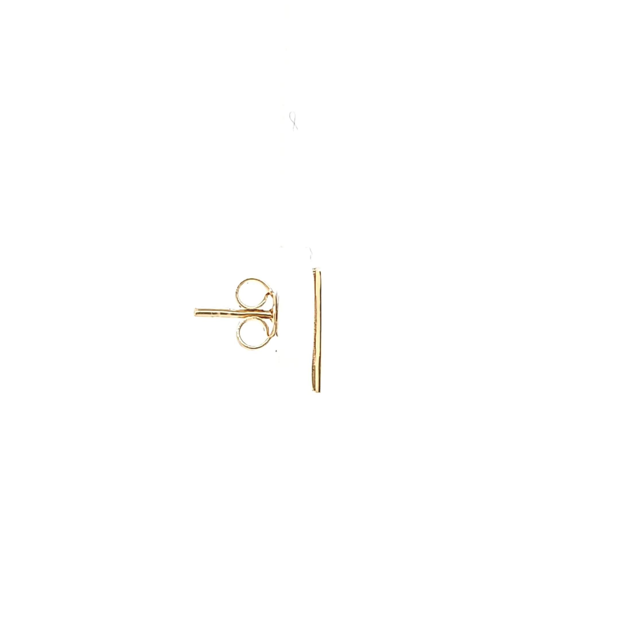 14k Yellow Gold Rectangle Lapis Stud Earrings (I7774)