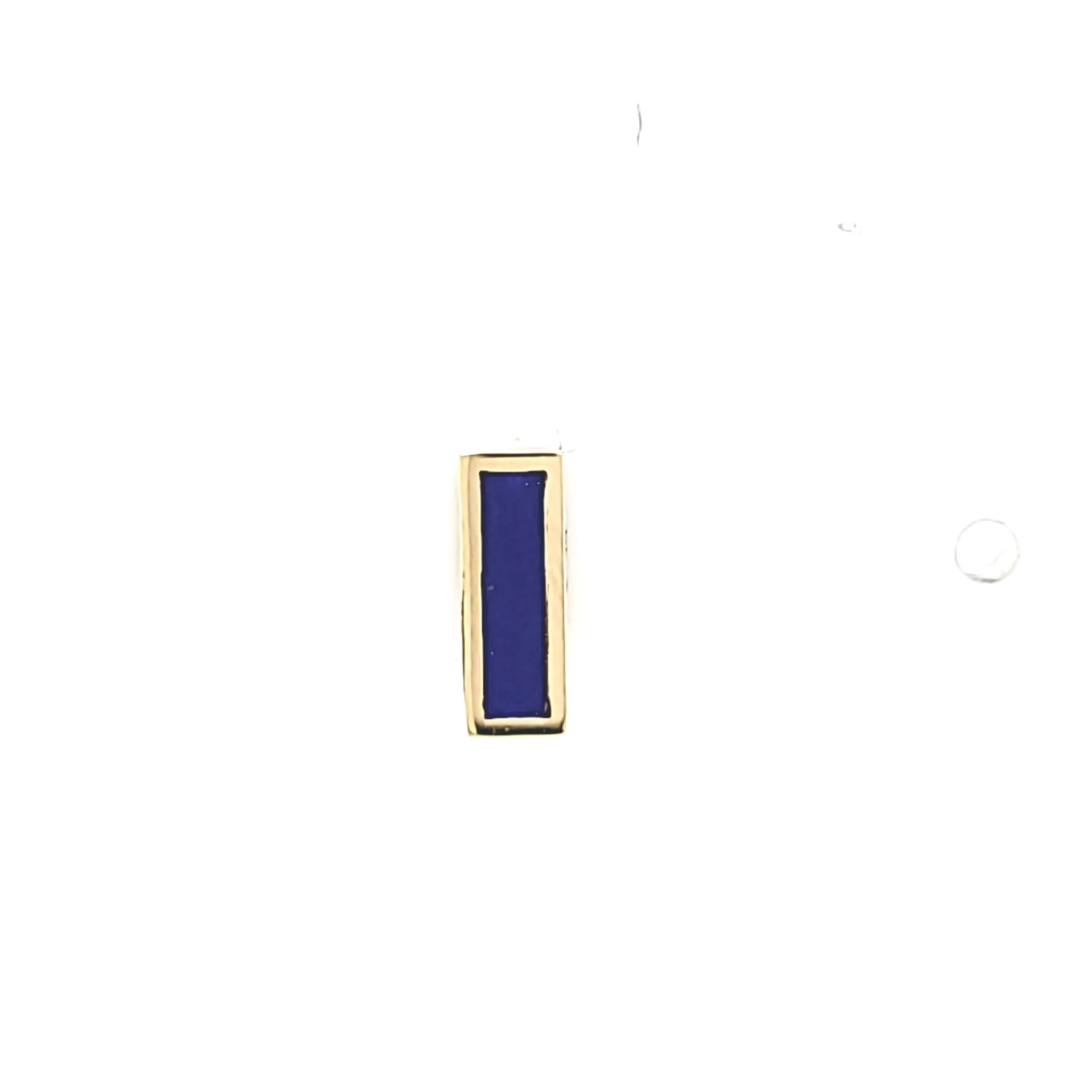 14k Yellow Gold Rectangle Lapis Stud Earrings (I7774)