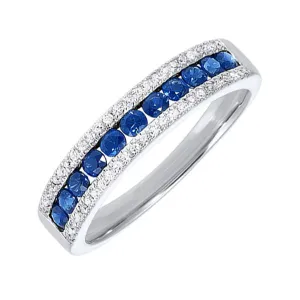 14KT White Gold & Diamond Classic Book 3 Row Fashion Ring   - 1/8 ctw