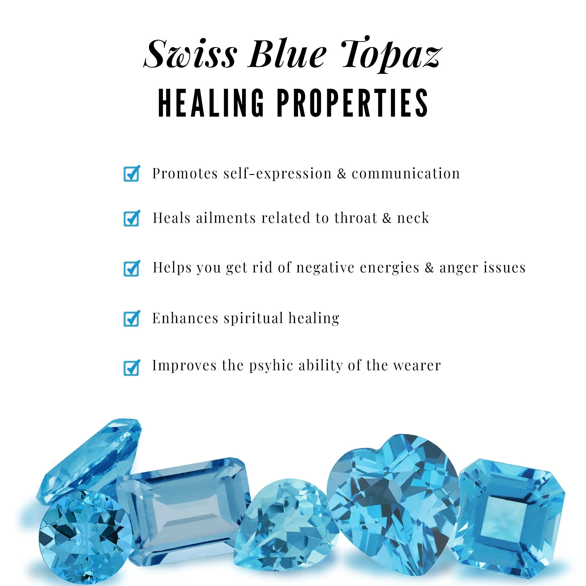 1.75 CT Swiss Blue Topaz Solitaire Ring with Diamond Accent