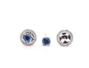 18CT White Gold Sapphire and Diamond Earrings