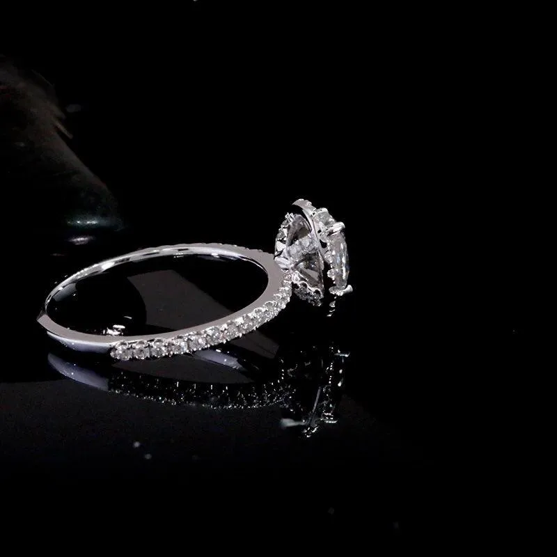 1CT Oval Cut Moissanite 10K Solid Gold Ring