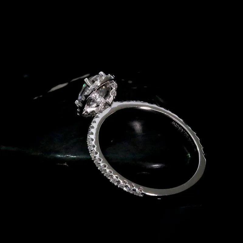 1CT Oval Cut Moissanite 10K Solid Gold Ring
