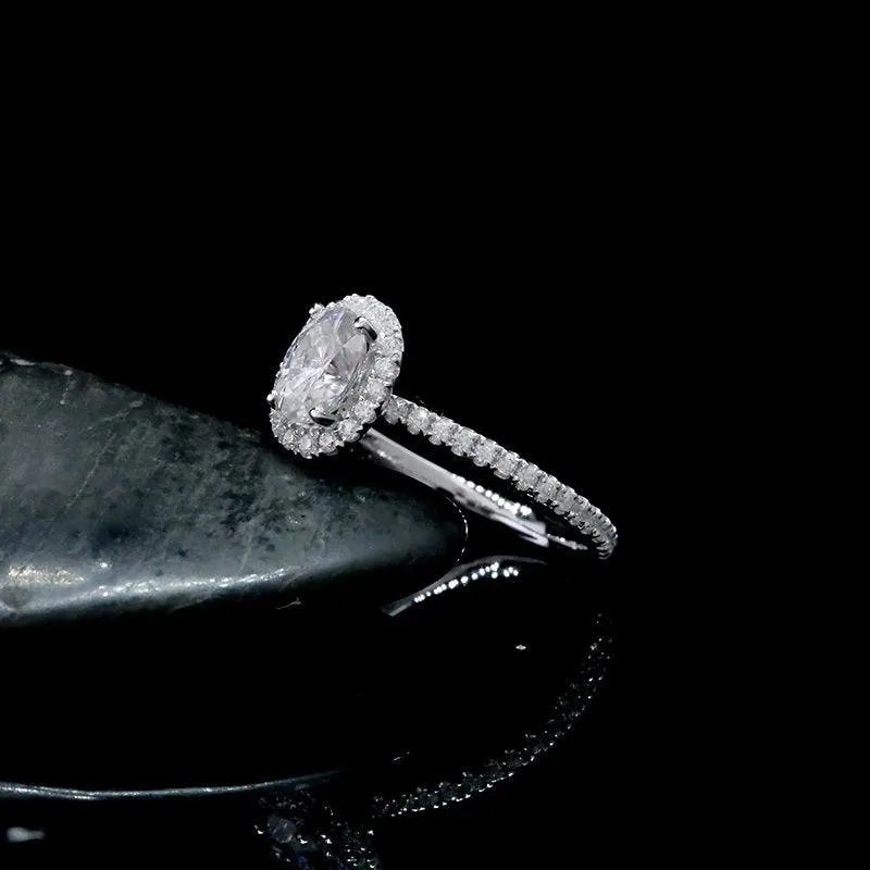 1CT Oval Cut Moissanite 10K Solid Gold Ring