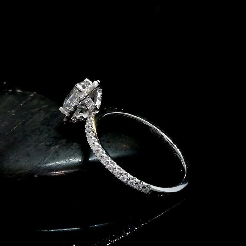1CT Oval Cut Moissanite 10K Solid Gold Ring