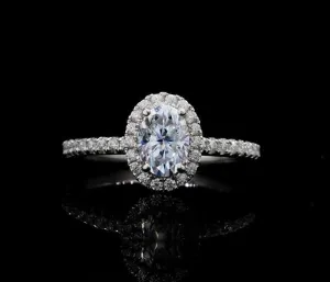 1CT Oval Cut Moissanite 10K Solid Gold Ring