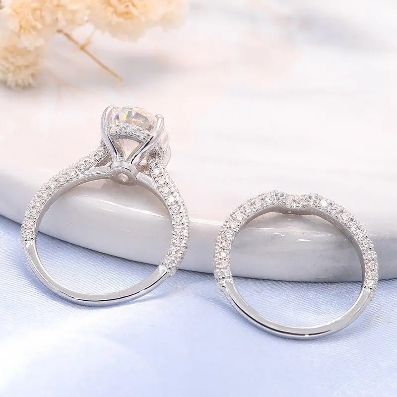 2.5CT Brillant Oval Cut 10K Solid Gold Moissanite Bridal Set