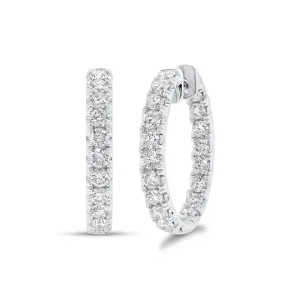 3 ct Diamond Interior & Exterior Hoop Earrings