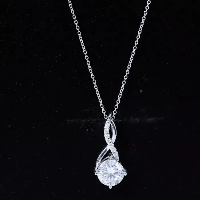 3.25 CT Round and Cushion Cut Moissanite Infinity Pendant