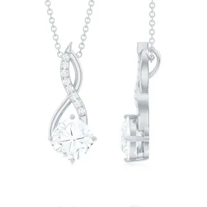 3.25 CT Round and Cushion Cut Moissanite Infinity Pendant