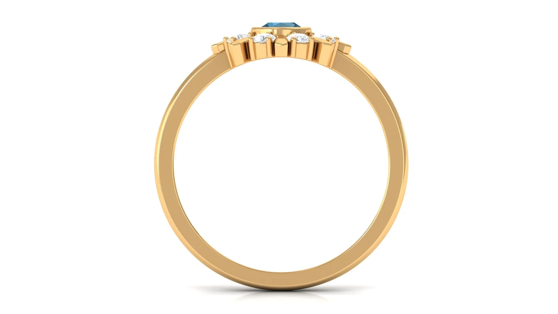 3/4 CT London Blue Topaz and Diamond Statement Ring
