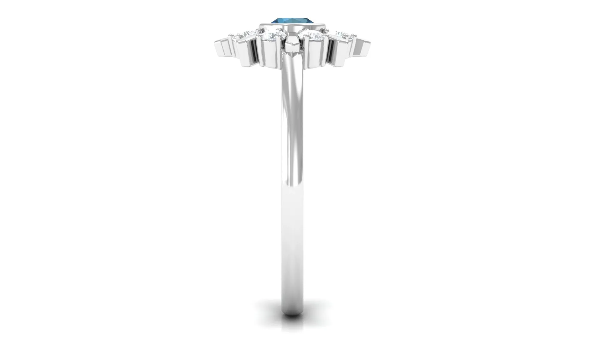 3/4 CT London Blue Topaz and Diamond Statement Ring