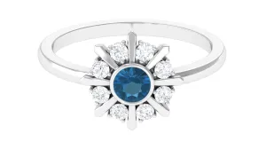 3/4 CT London Blue Topaz and Diamond Statement Ring