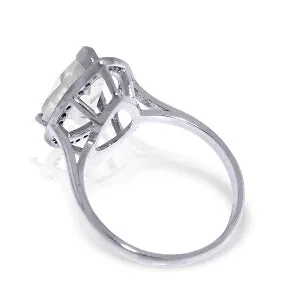 5.61 Carat 14K Solid White Gold White Orchid White Topaz Diamond Ring