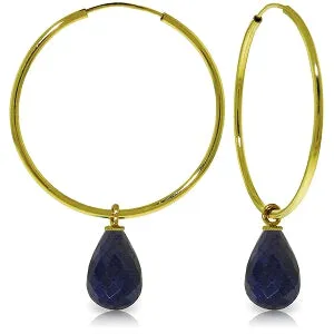 6.6 Carat 14K Solid Yellow Gold Margherita Sapphire Earrings