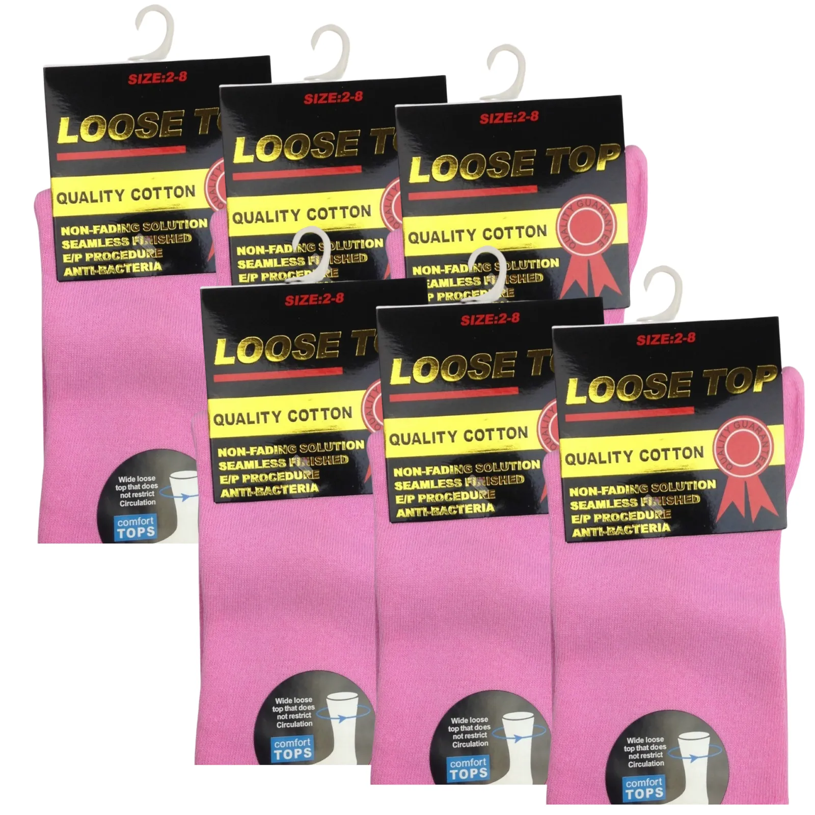 6x Pair COTTON Rich LOOSE TOP SOCKS Dress Medical Circulation Diabetic Comfort