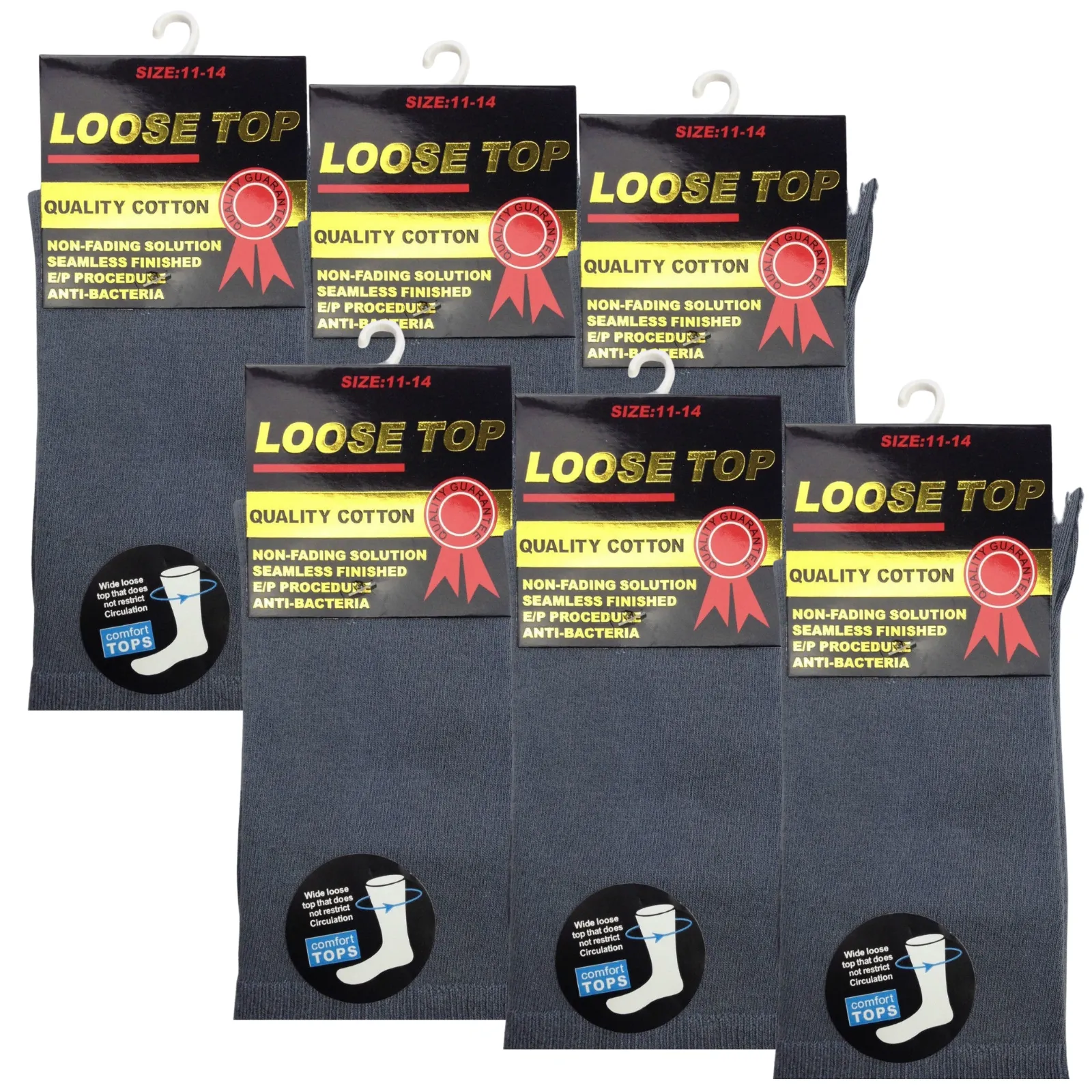 6x Pair COTTON Rich LOOSE TOP SOCKS Dress Medical Circulation Diabetic Comfort