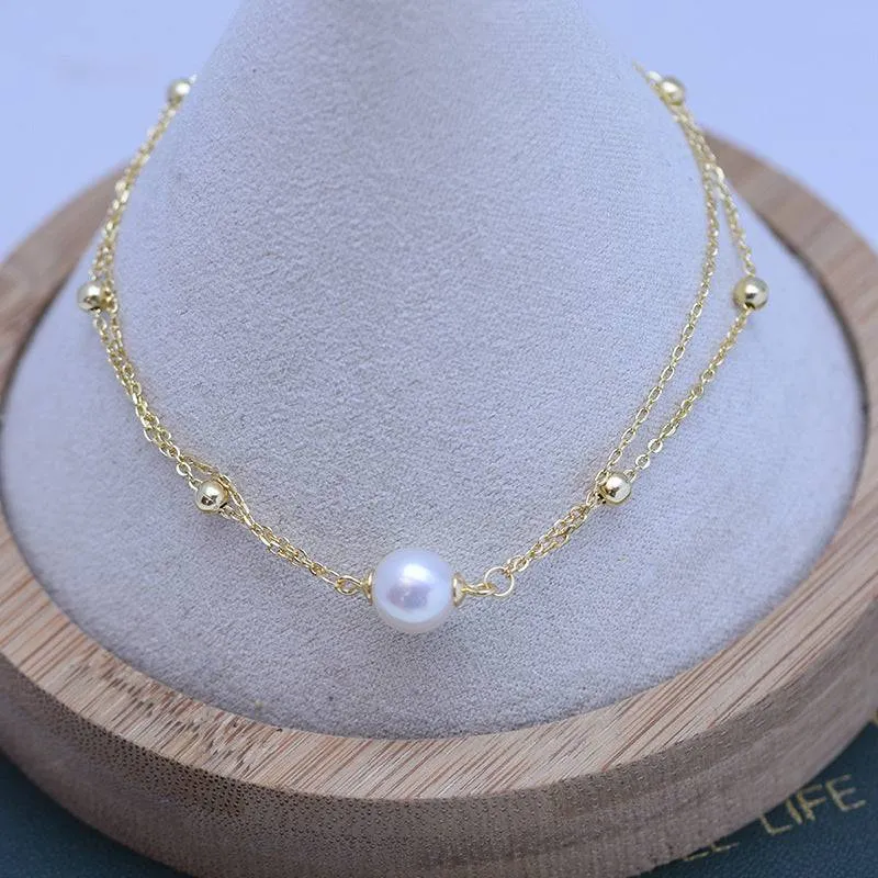 7-8mm Pearl Double Chain Bracelet